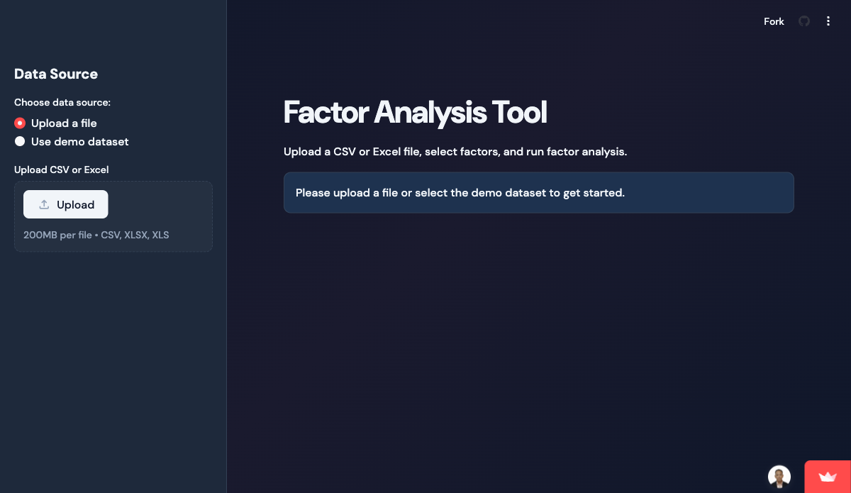 Factor Analysis screenshot