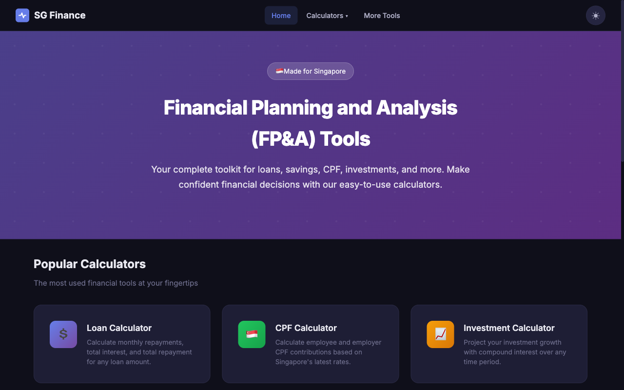 Financial Planning & Analysis screenshot