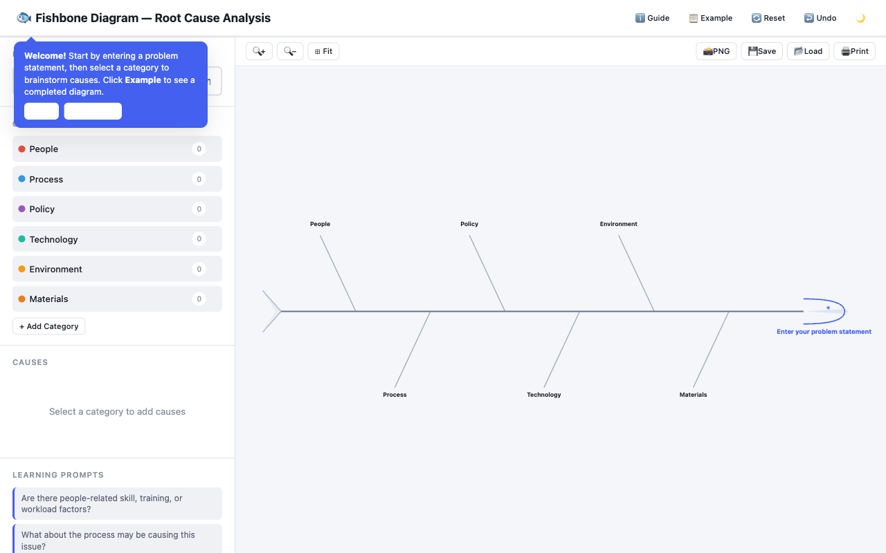 Fishbone Diagram screenshot