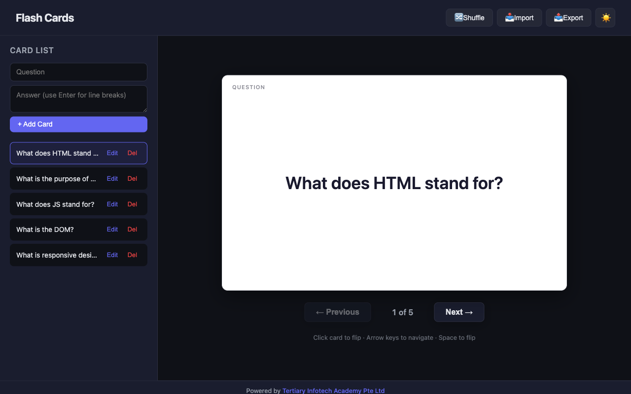 Flash Cards screenshot