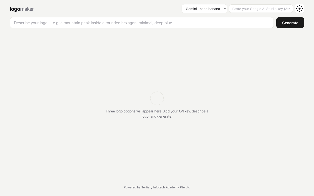 Logo Maker — live screenshot of the free Design tool