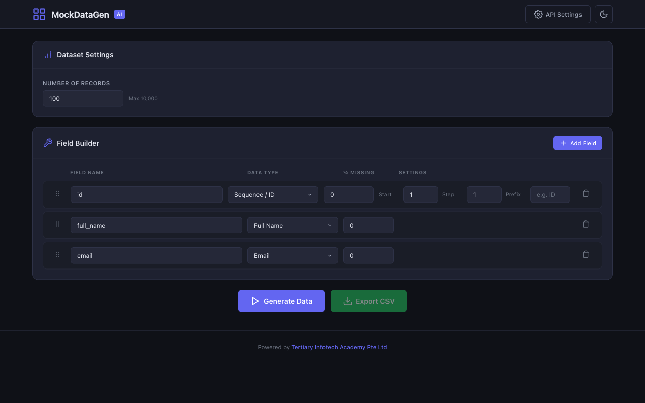 Mock Data Generator screenshot
