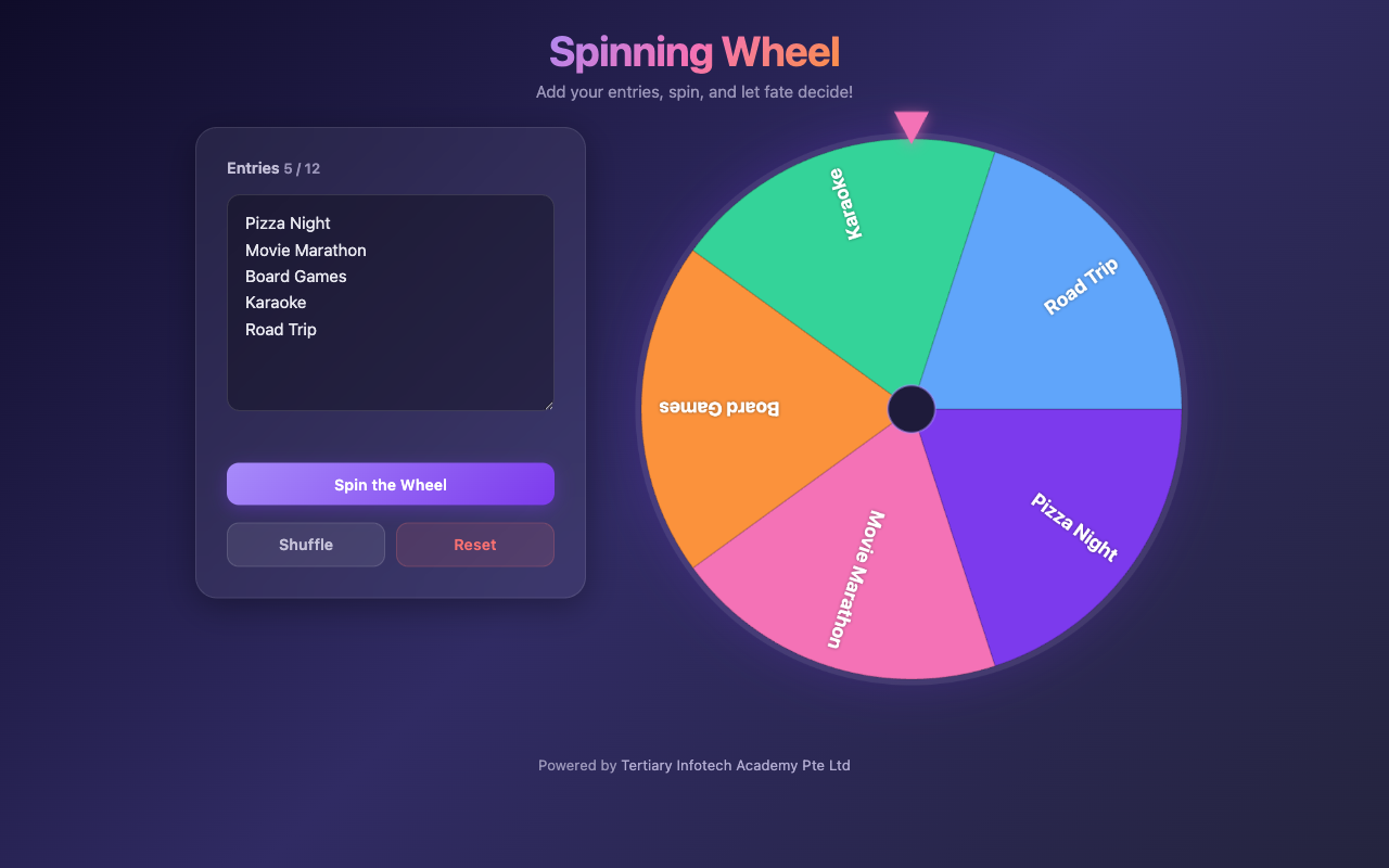 Spinning Wheel screenshot
