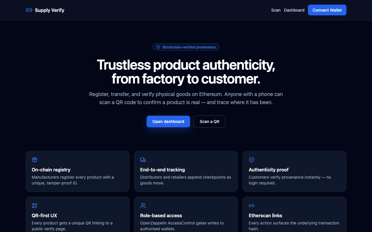 Supply Verify screenshot